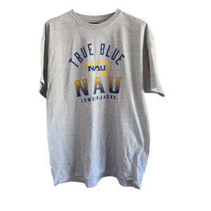 NAU Lumberjacks True Blue Captivating Gray T-Shirt‎ Men's XL NWOT